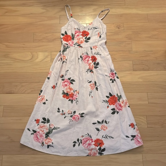 Old Navy | Linen Blend | Pink Rose Cami Dress | size XS | NWT - Picture 1 of 4